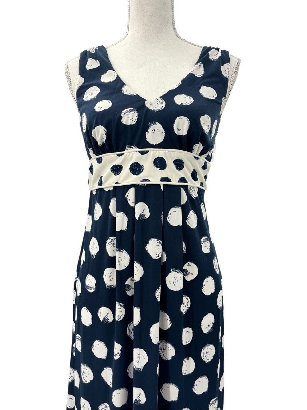 Merona blue and white. v neck sleeveless dress size small